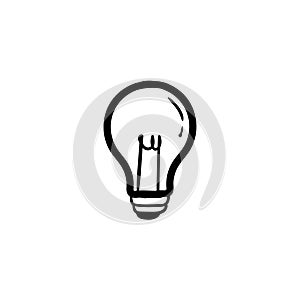 Representation of an idea or inspiration with incandescent light bulb doodle icon vector