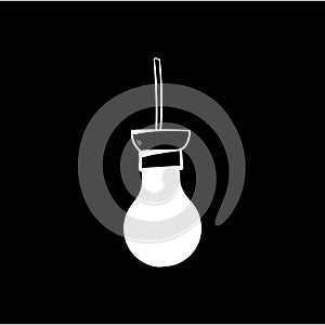 Representation of an idea or inspiration with incandescent light bulb doodle icon vector