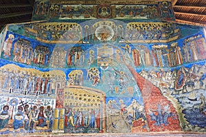 Representation of the Last Judgment on the west wall at Voronet monastery, Bucovina