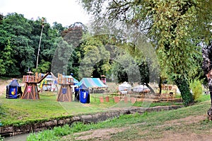 Representation of a medieval encampment photo