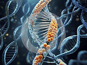 Representation of Mutating DNA double helix - Deoxyribonucleic acid - AI Generated