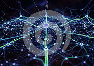 Representation of a neural network, featuring interconnected