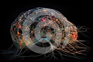 A representation of neuroplasticity the human brain created with generative AI technology