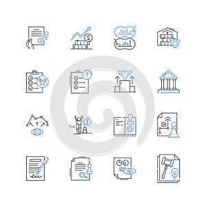 Representative agency line icons collection. Delegation, Intermediary, Proxy, Agent, Mediator, Liaison, Advocacy vector