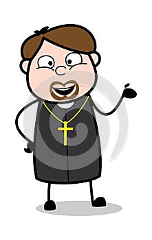 Representative - Cartoon Priest Religious Vector Illustration