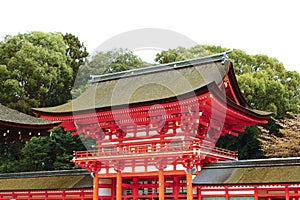 A representative of classical shrine main entrance in Shimogamo Shrine