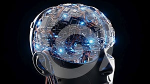 Represents advanced AI concepts emphasizing connectivity and processing