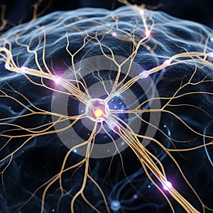 Represents concepts of artificial intelligence, connectivity