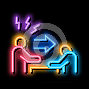 reprimand man neon glow icon illustration photo