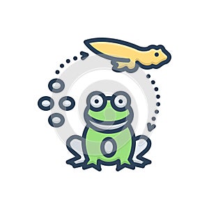 Color illustration icon for Reproduced, beget and larva photo