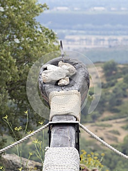 Reproduction of a ballista in Les Baux-de-Provence, France