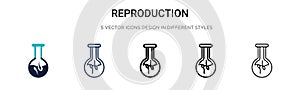 Reproduction icon in filled, thin line, outline and stroke style. Vector illustration of two colored and black reproduction vector