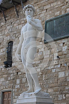 A reproduction of Michelangelo's statue David