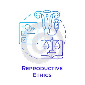 Reproductive ethics blue gradient concept icon