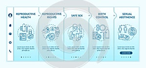 Reproductive health onboarding vector template