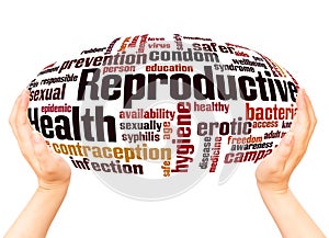 Reproductive Health word cloud hand sphere concept