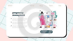 Reproductology and obstetrics web banner or landing page. Prenatal clinic