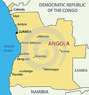 Republic of Angola - map - vector photo