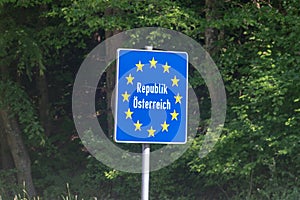 Republic of Austria Republik Osterreich border sign photo