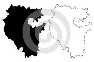 Republic of Bashkortostan map vector