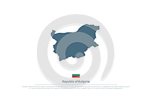 Republic of Bulgaria map and isolated official flag