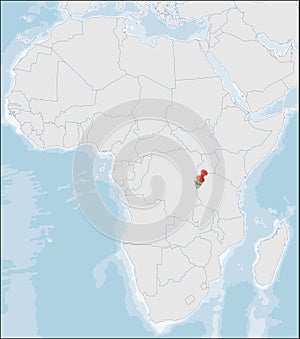 Republic of Burundi location on Africa map