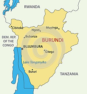 Republic of Burundi - vector map photo