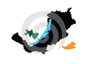 Republic of Buryatia map. Russia oblast map illustration.