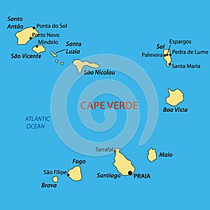 Republic of Cabo Verde - vector map photo
