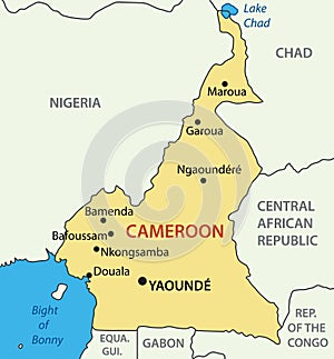 Republic of Cameroon - map - vector