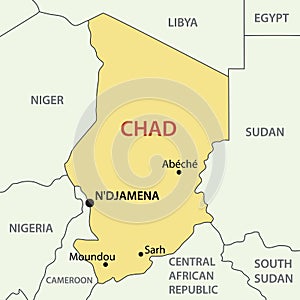 Republic of Chad - vector map