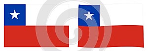 Republic of Chile flag. Simple and slightly waving version.