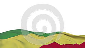 Republic of the Congo fabric flag waving on the wind loop. Republic of the Congo embroidery stiched cloth banner swaying on the