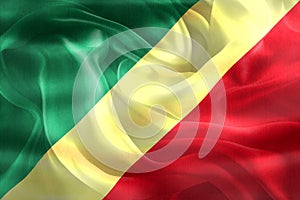 Republic of the Congo flag - realistic waving fabric flag