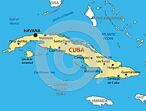 Republic of Cuba - map - vector