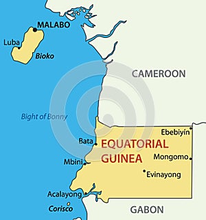 Republic of Equatorial Guinea - vector map