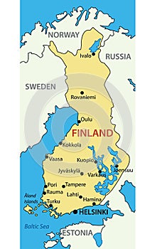 Republic of Finland - vector map