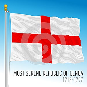 Republic of Genoa historical flag, Italy, ancient preunitary country