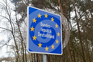 Republic of Germany (Bundes - republik Deutschland) border sign