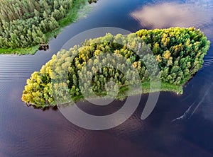 Republic of Karelia. Russia. Karelian Islands from above panorama with drone.