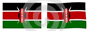 Republic of Kenya flag. Simple and slightly waving version.
