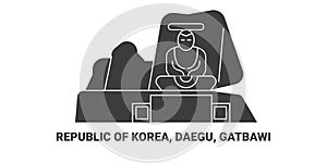 Republic Of Korea, Daegu, Gatbawi, travel landmark vector illustration