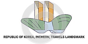 Republic Of Korea, Incheon, Travels Landsmark, travel landmark vector illustration