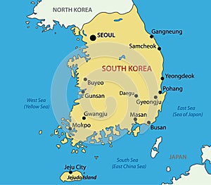 Republic of Korea - vector map