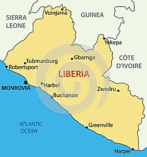 Republic of Liberia - vector map