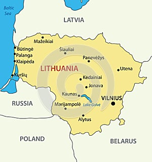 Republic of Lithuania - vector map