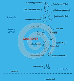 Republic of the Maldives - vector map