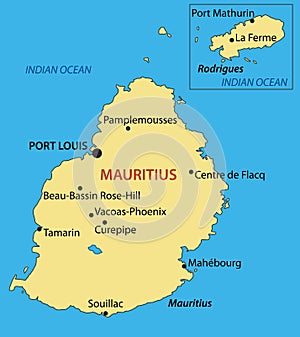 Republic of Mauritius - vector map