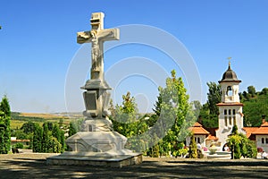 Republic of Moldova, Curchi Monastery, Stone Cross photo