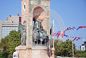 Republic Monument at Taksim Square in Istanbul, Turkey photo